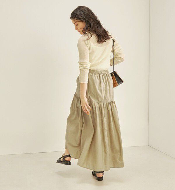 SHIPS for women「〈手洗い可能〉タフタ ティアード ロング スカート」|スカート|