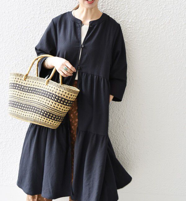 SHIPS any「SHIPS any:〈洗濯機可能〉リサイクル ブレンドリネン ティアード ワンピース 羽織り」|その他|