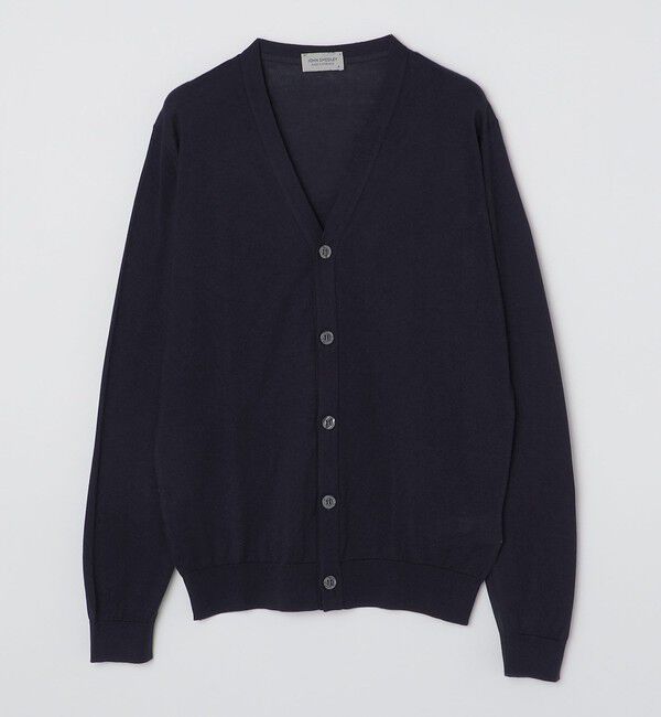 SHIPS「JOHN SMEDLEY:  WYATT長袖 Vネック ニット カーディガン」|カーディガン|ネイビー