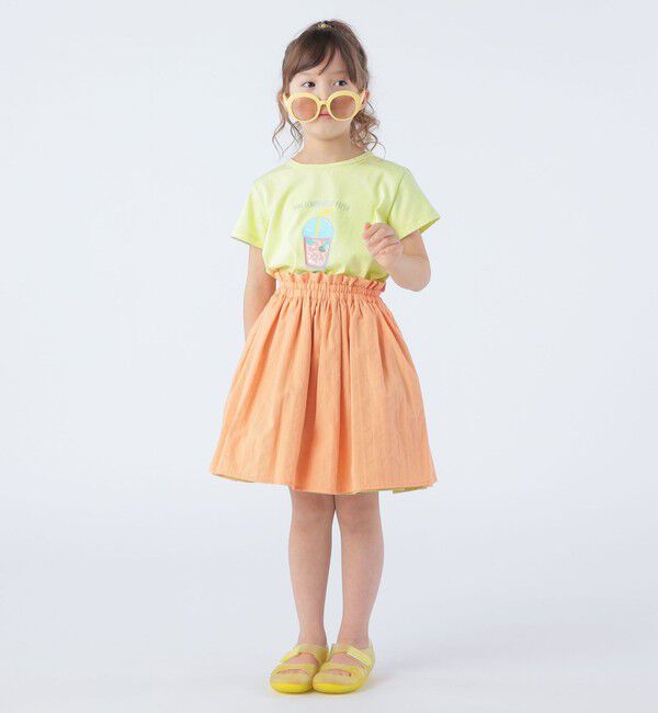 SHIPS KIDS「SHIPS KIDS:100～130cm / リバーシブル ギャザー スカート」|フレア|