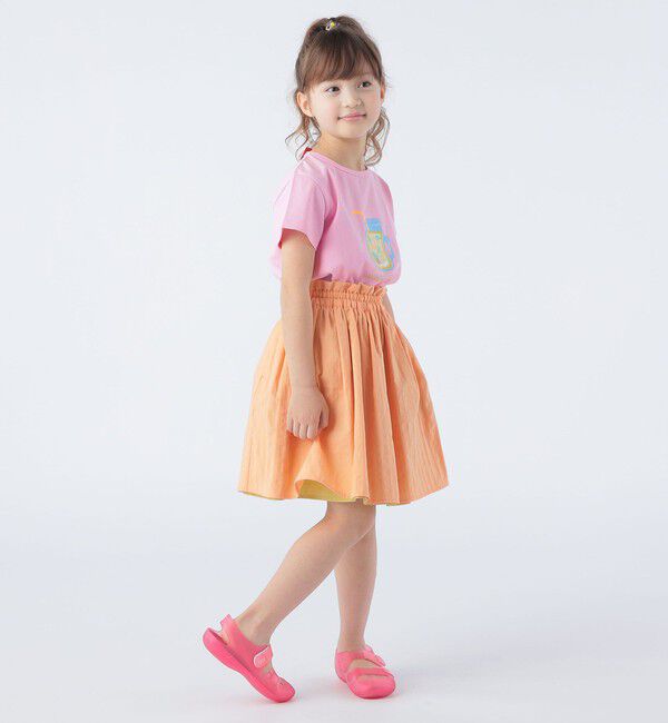 SHIPS KIDS「SHIPS KIDS:100～130cm / リバーシブル ギャザー スカート」|フレア|