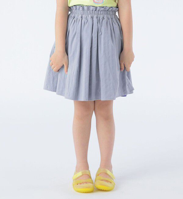 SHIPS KIDS「SHIPS KIDS:100～130cm / リバーシブル ギャザー スカート」|フレア|ブルー系
