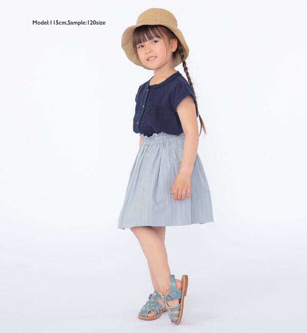 SHIPS KIDS「SHIPS KIDS:100～130cm / リバーシブル ギャザー スカート」|フレア|