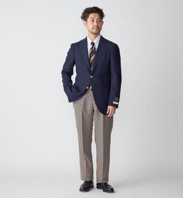 SHIPS「SHIPS: ラグジュアリー シェパードチェック ツープリーツ パンツ」|チノ|