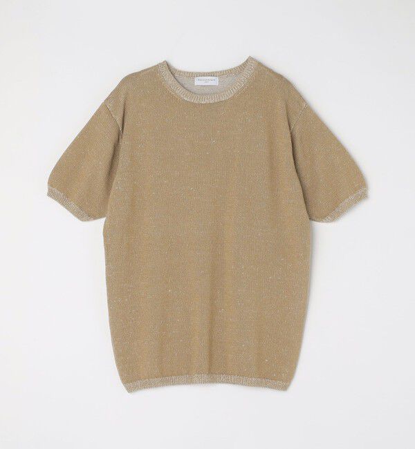 SHIPS「【SHIPS別注】Rencontrant: リネン クルーネック ニットTシャツ」|Tシャツ・カットソー|ベージュ