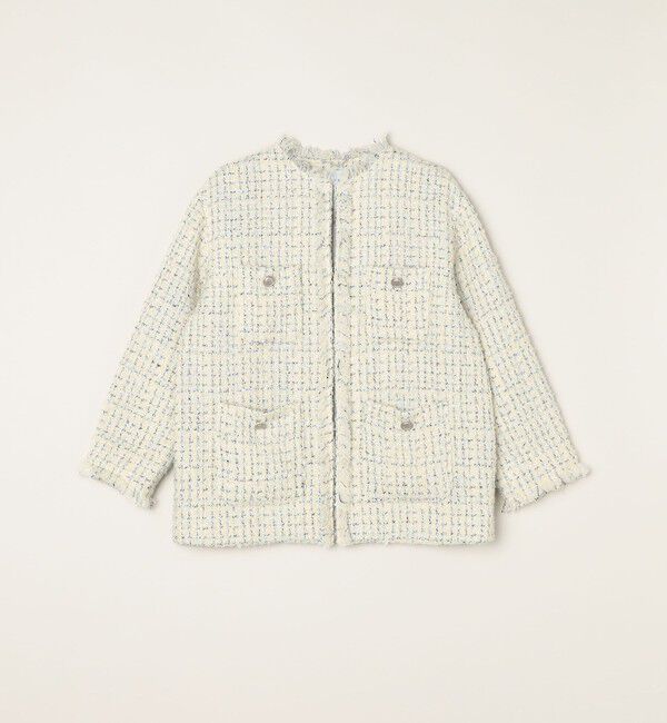 quaranciel「quaranciel: ファンシー ツイード ノーカラー ジャケット」|ノーカラージャケット|