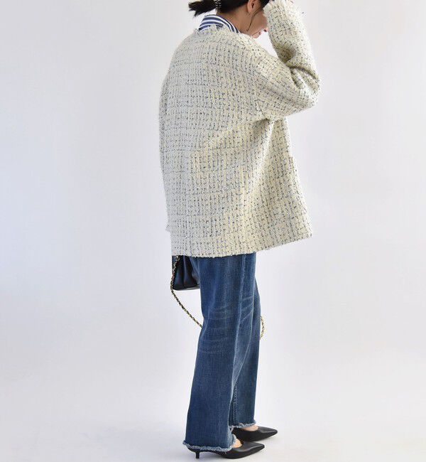 quaranciel「quaranciel: ファンシー ツイード ノーカラー ジャケット」|ノーカラージャケット|