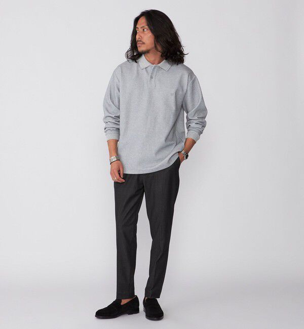 SHIPS「【WEB限定】SHIPS: ワンポイント ロゴ バーズアイ ロングスリーブ ポロシャツ」|ポロシャツ|