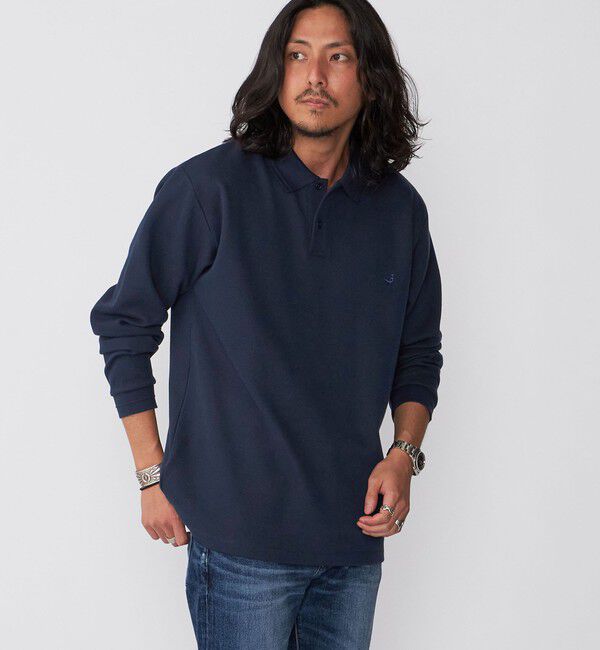 SHIPS「【WEB限定】SHIPS: ワンポイント ロゴ バーズアイ ロングスリーブ ポロシャツ」|ポロシャツ|