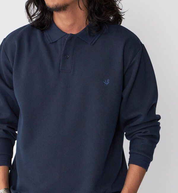 SHIPS「【WEB限定】SHIPS: ワンポイント ロゴ バーズアイ ロングスリーブ ポロシャツ」|ポロシャツ|