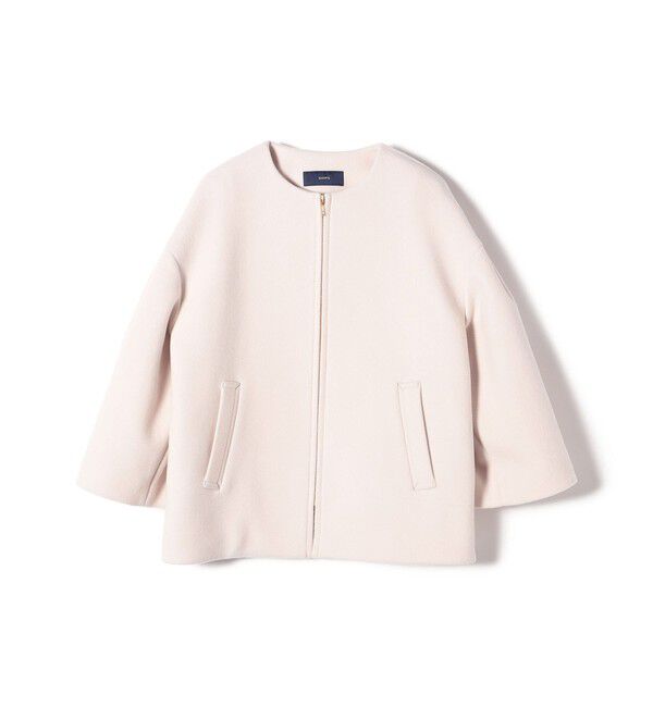 SHIPS for women「Bellandi SUPER130 コクーン ショート コート ◇」|ノーカラーコート|
