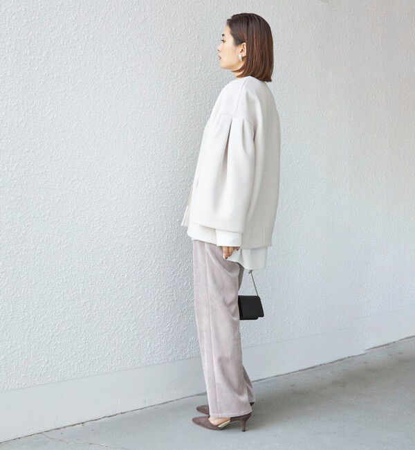 SHIPS for women「Bellandi SUPER130 コクーン ショート コート ◇」|ノーカラーコート|