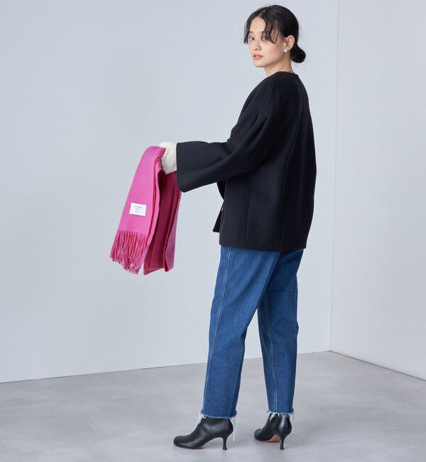 SHIPS for women「Bellandi SUPER130 コクーン ショート コート ◇」|ノーカラーコート|