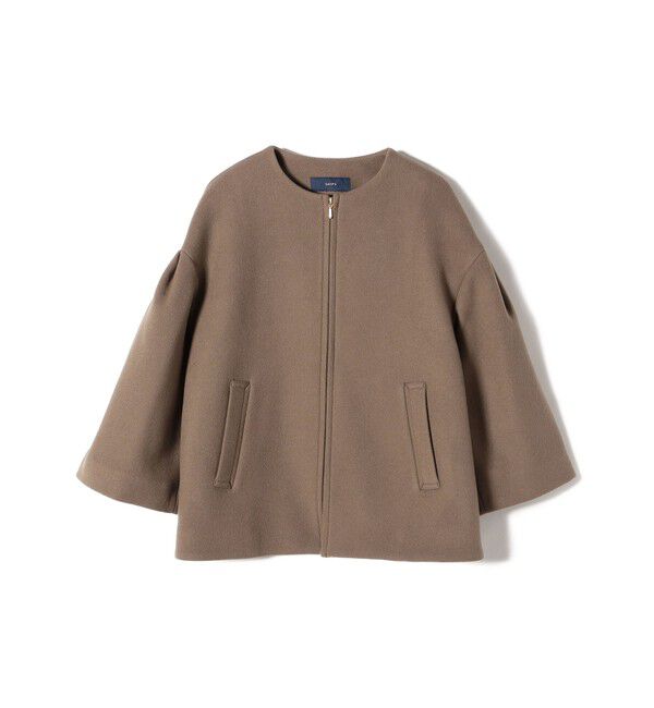 SHIPS for women「Bellandi SUPER130 コクーン ショート コート ◇」|ノーカラーコート|