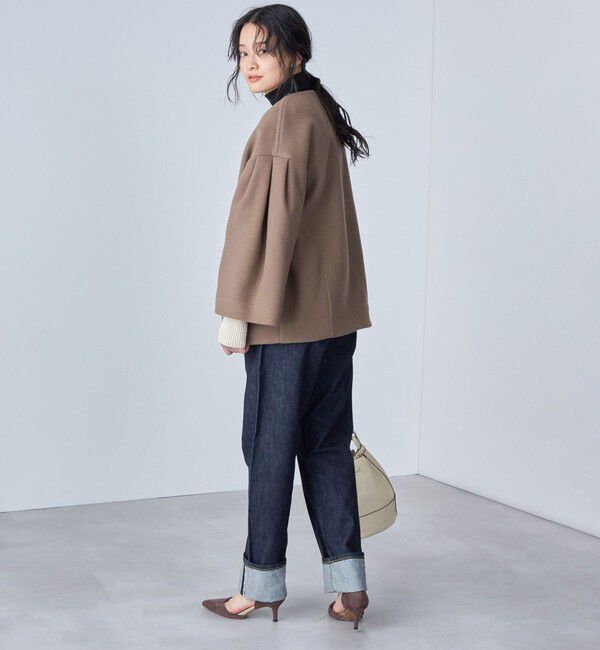 SHIPS for women「Bellandi SUPER130 コクーン ショート コート ◇」|ノーカラーコート|