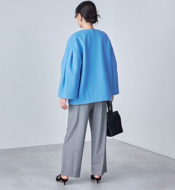 SHIPS for women「Bellandi SUPER130 コクーン ショート コート ◇」|ノーカラーコート|