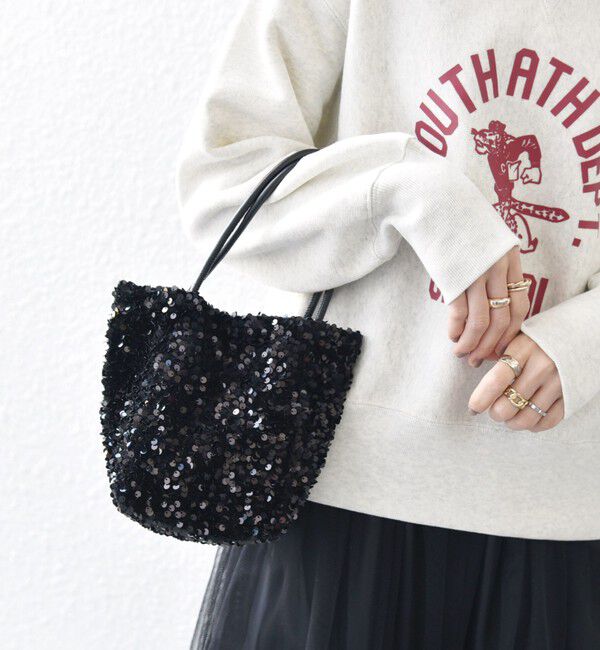 SHIPS any「SHIPS any: スパンコール 2WAY ショルダー バッグ」|ショルダー・メッセンジャー|ブラック