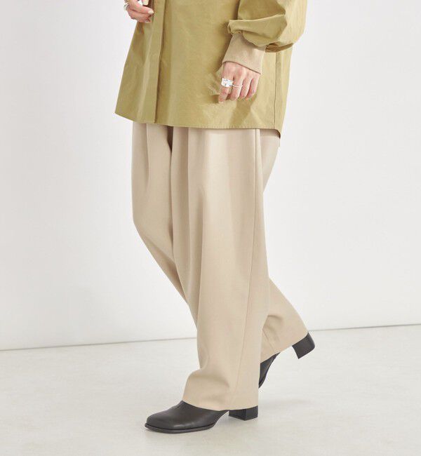 SHIPS for women「Wai+:  ウール ポリエステル ブレンド スラックス ◇」|その他|ベージュ