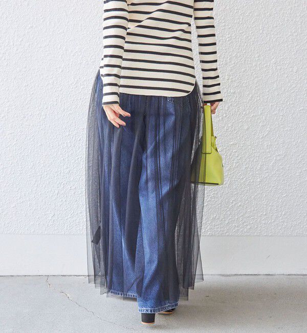 SHIPS for women「〈手洗い可能〉レイヤード シャーリング チュール スカート」|スカート|