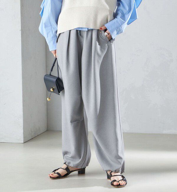 SHIPS for women「〈手洗い可能〉メランジ ツイル ギャザー カーゴパンツ ◇」|カーゴ|