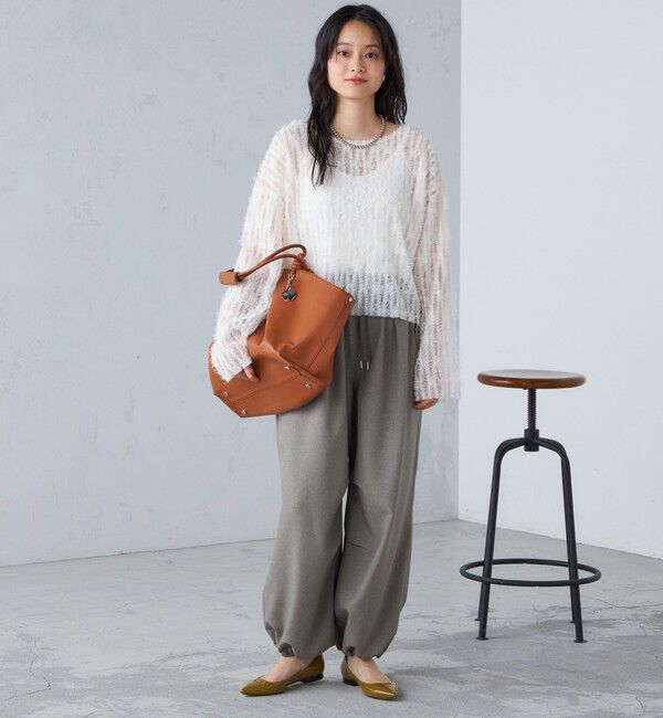 SHIPS for women「〈手洗い可能〉メランジ ツイル ギャザー カーゴパンツ ◇」|カーゴ|