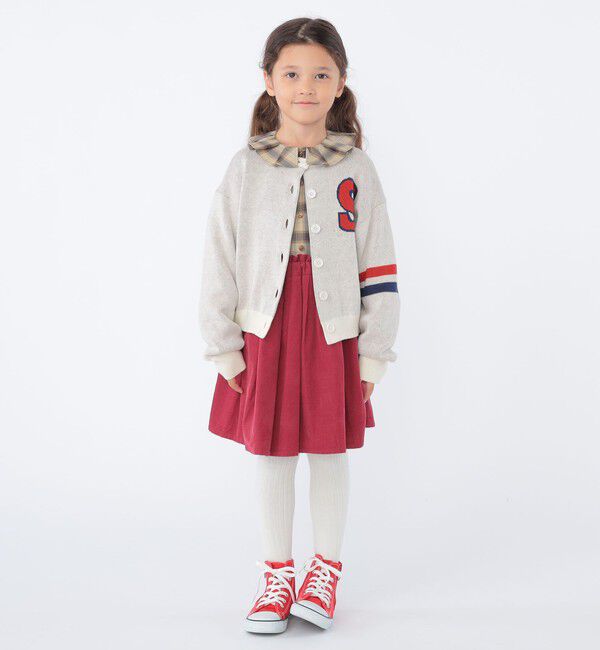 SHIPS KIDS「SHIPS KIDS:100～130cm /〈手洗い可能〉ジャカード レタード カーディガン」|カーディガン|