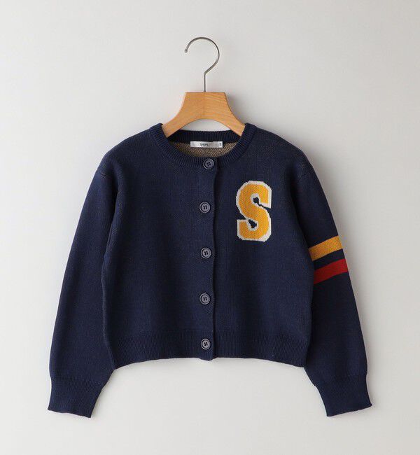 SHIPS KIDS「SHIPS KIDS:100～130cm /〈手洗い可能〉ジャカード レタード カーディガン」|カーディガン|