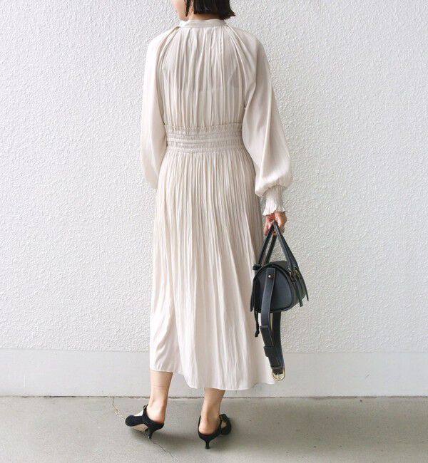 SHIPS for women「ウエスト シャーリング プリーツ ワンピース 24SS ◇」|ワンピース|