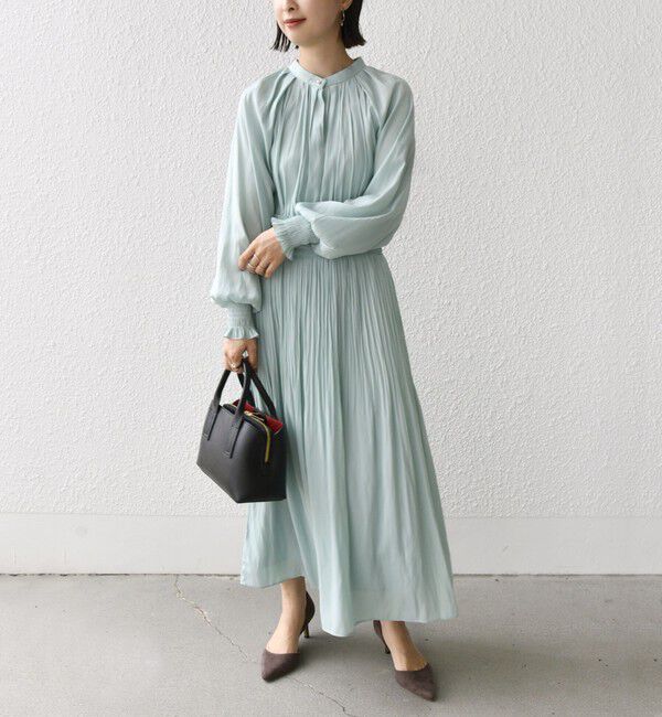 SHIPS for women「ウエスト シャーリング プリーツ ワンピース 24SS ◇」|ワンピース|