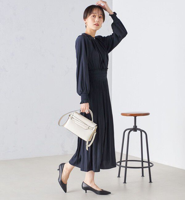 SHIPS for women「ウエスト シャーリング プリーツ ワンピース 24SS ◇」|ワンピース|