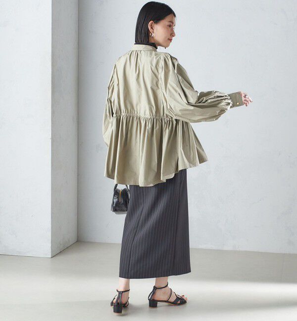 SHIPS for women「〈手洗い可能〉ベルト付 ストライプ タイト スカート 24SS ◇」|タイト|