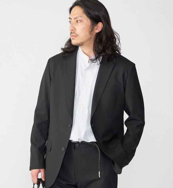 SHIPS「SHIPS:〈セットアップ対応〉TW ストレッチ ジャケット」|テーラードジャケット|ブラック