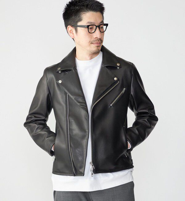 SHIPS「SHIPS: ラムレザー ダブル ライダースジャケット」|その他|