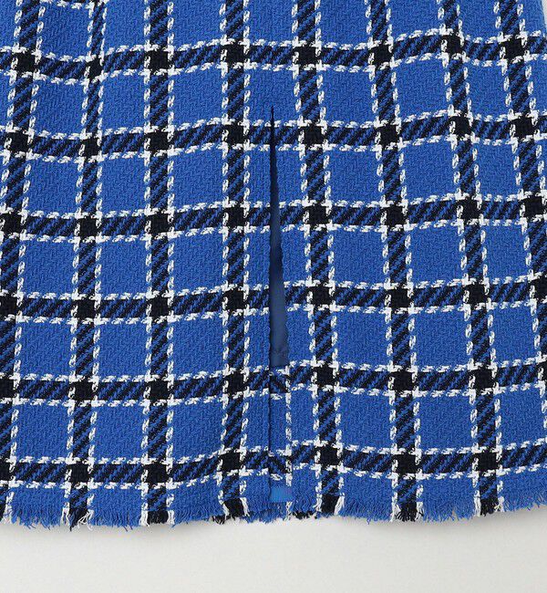 quaranciel「quaranciel: ブルー ツイード チェック Iライン スカート（セットアップ対応）」|スカート|