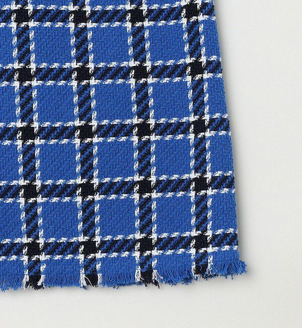 quaranciel「quaranciel: ブルー ツイード チェック Iライン スカート（セットアップ対応）」|スカート|