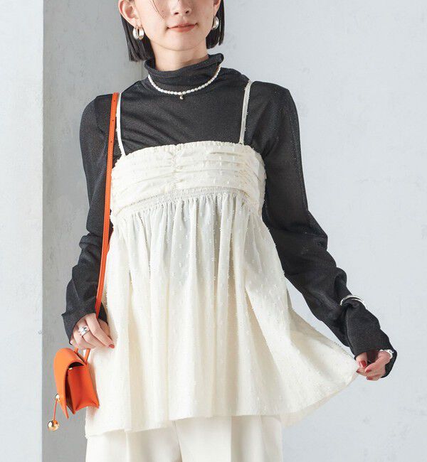 SHIPS for women「〈手洗い可能〉カット ドビー 2WAY キャミソール 24SS ◇」|キャミソール|ライトホワイト