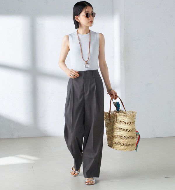 SHIPS for women「〈手洗い可能 〉ドライオックス フロント タック ストレート パンツ 25SS」|その他|