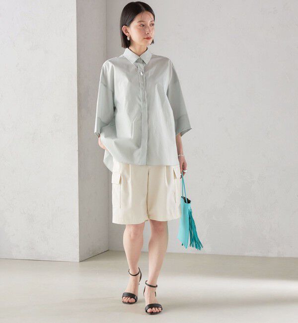 SHIPS for women「SHIPS Primary Navy Label:〈手洗い可能〉レギュラー カラー ワイド シャツ」|シャツ・ブラウス|