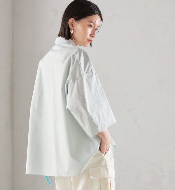 SHIPS for women「SHIPS Primary Navy Label:〈手洗い可能〉レギュラー カラー ワイド シャツ」|シャツ・ブラウス|