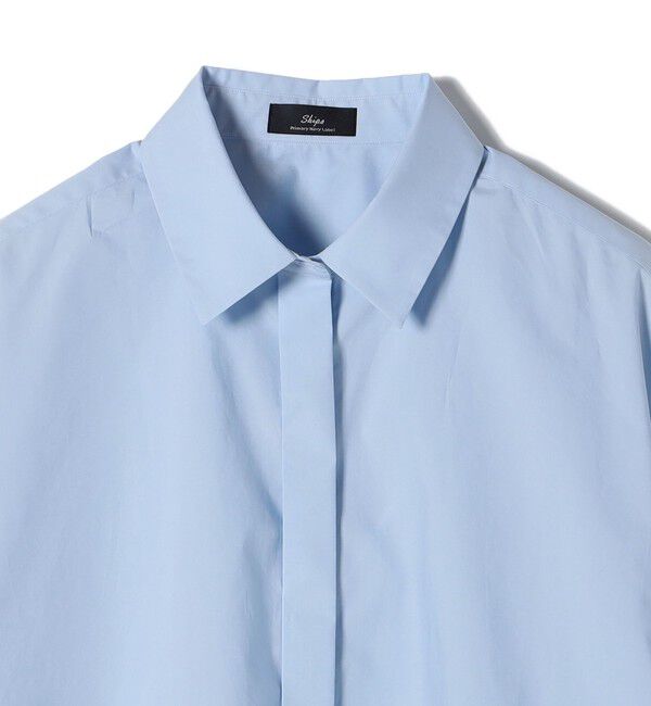 SHIPS for women「SHIPS Primary Navy Label:〈手洗い可能〉レギュラー カラー ワイド シャツ」|シャツ・ブラウス|