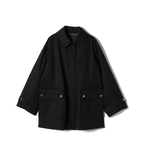 SHIPS for women「SHIPS Primary Navy Label:〈手洗い可能〉ボンディング ステンカラー コート」|ステンカラーコート|ブラック
