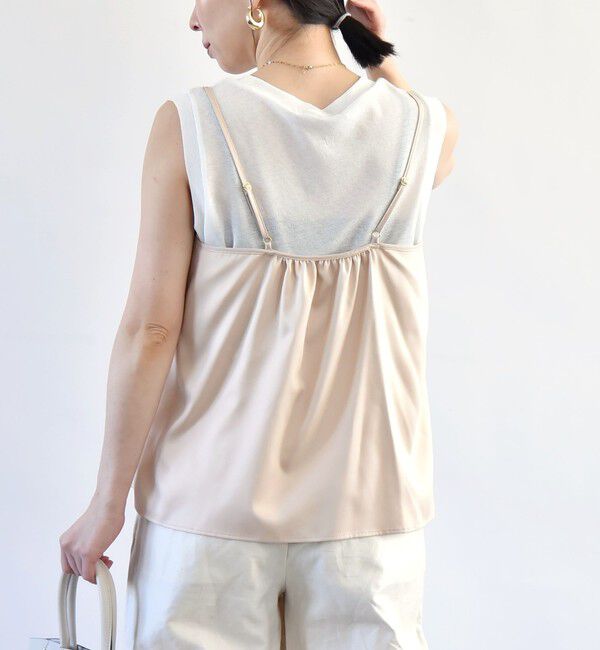 quaranciel「quaranciel:〈洗濯機可能〉サテン レース キャミソール」|シャツ・ブラウス|