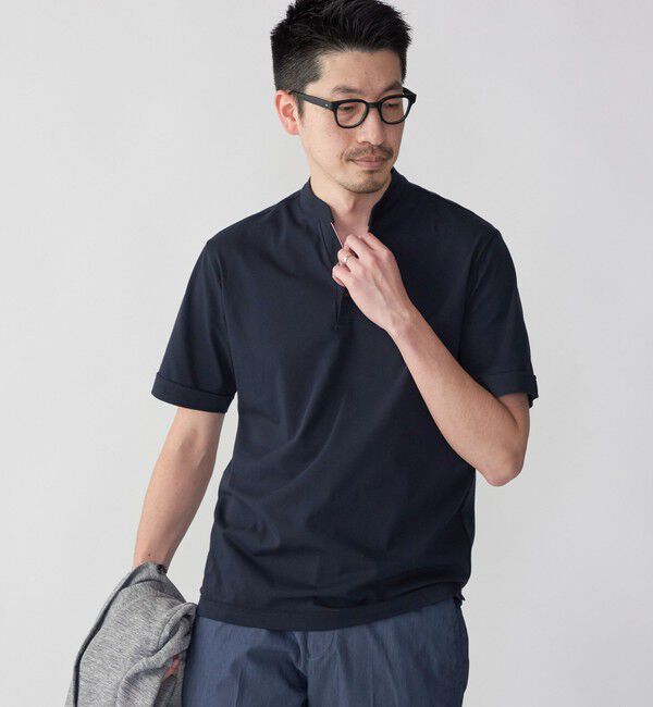 SHIPS「【WEB限定】SHIPS:〈接触冷感〉アイスタッチ プレーティングジャージー パイピング バンドカラーポロシャツ」|ポロシャツ|