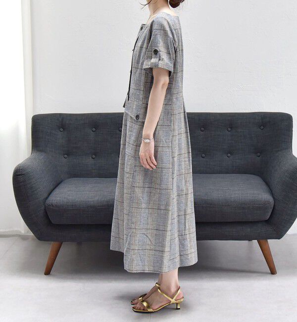 quaranciel「quaranciel:〈洗濯機可能〉コットン リネン サファリ ロング ワンピース」|ワンピース|