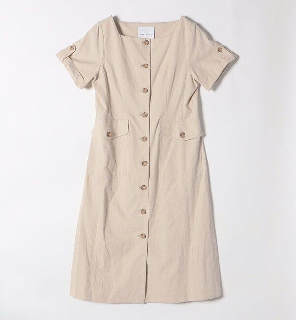 quaranciel「quaranciel:〈洗濯機可能〉コットン リネン サファリ ロング ワンピース」|ワンピース|