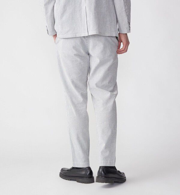 SHIPS「SHIPS:〈手洗い可能/セットアップ対応〉サフィラン リネン ソロ サッカー パンツ」|スラックス|