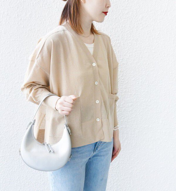 SHIPS for women「【WEB限定】〈手洗い可能〉シアー ラメ ポンチョ カーディガン」|カーディガン|