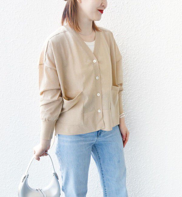 SHIPS for women「【WEB限定】〈手洗い可能〉シアー ラメ ポンチョ カーディガン」|カーディガン|