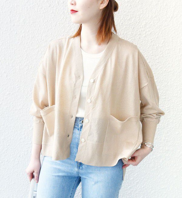 SHIPS for women「【WEB限定】〈手洗い可能〉シアー ラメ ポンチョ カーディガン」|カーディガン|