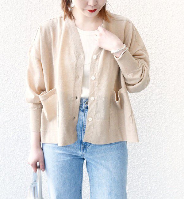 SHIPS for women「【WEB限定】〈手洗い可能〉シアー ラメ ポンチョ カーディガン」|カーディガン|